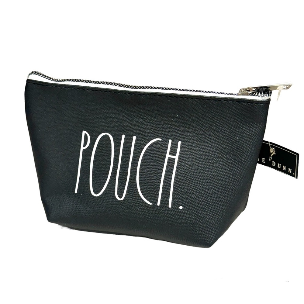 RAE DUNN black POUCH zipper makeup storage travel cosmetic BAG NEW jewelry case